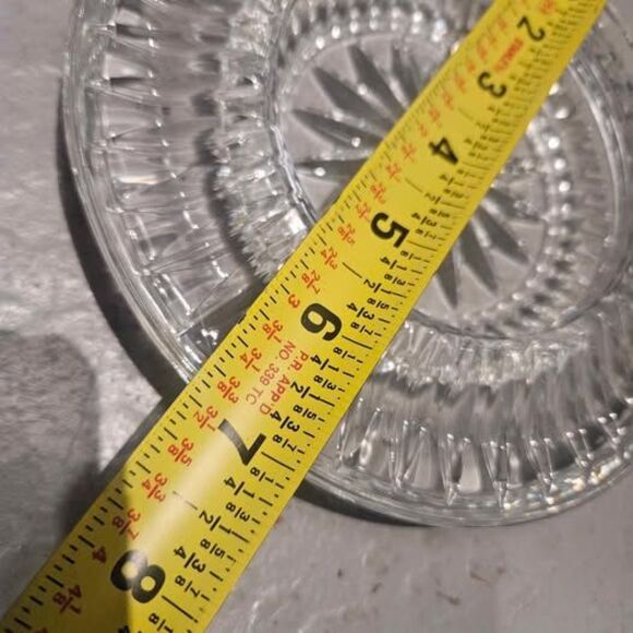 Lead Crystal Pillar Candle Holder 7" - Picture 3 of 4